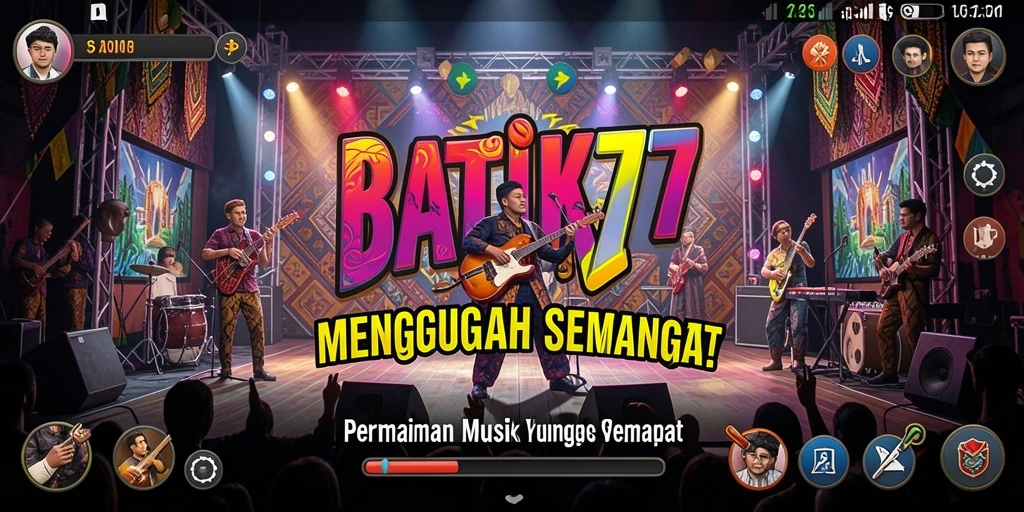 Screenshot gameplay BATIK77 menampilkan tantangan musik yang seru.