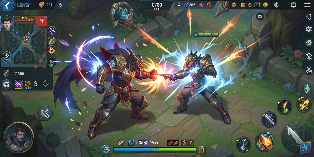 Tampak seru saat karakter bertempur dalam arena MOBA.