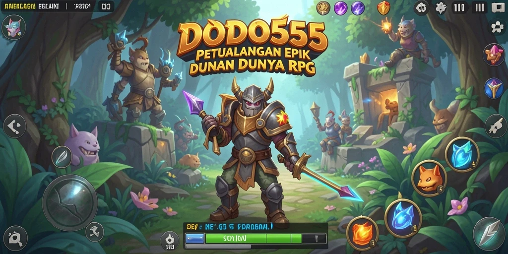 Tangkapan layar gameplay DODO555 dengan karakter beraksi di dunia RPG.