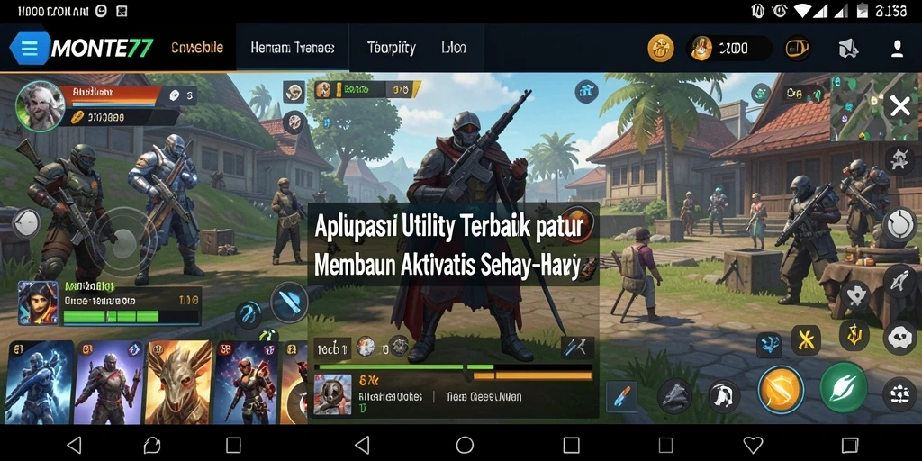Screenshot MONTE77 menampilkan antarmuka pengguna yang modern dan fungsional.