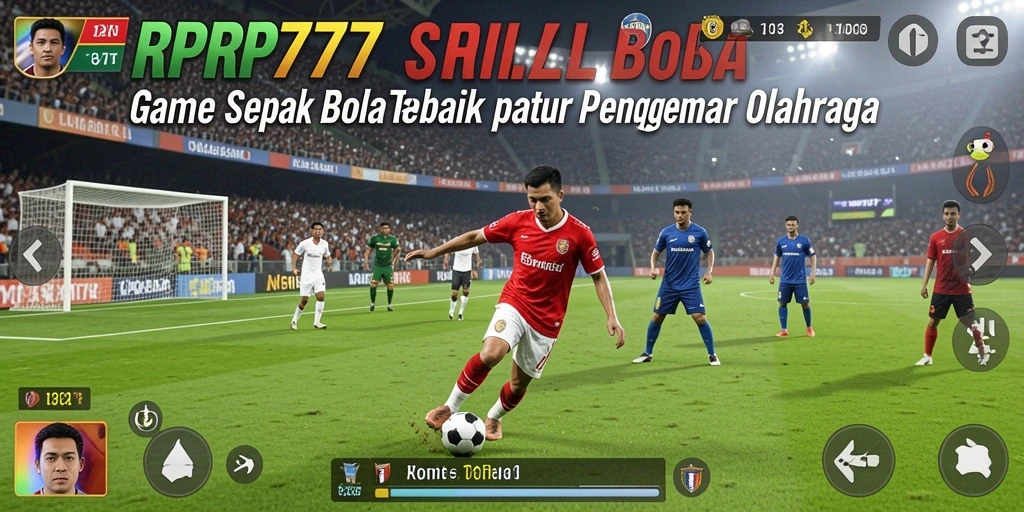 Screenshot RPRP777 menampilkan aksi mendebarkan di lapangan sepak bola.
