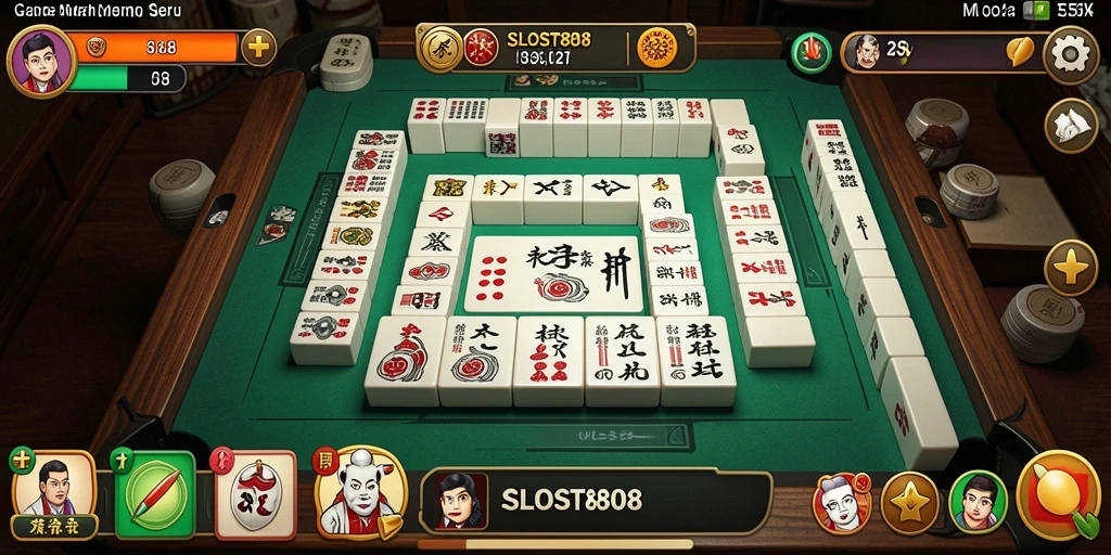 Tampilan gameplay seru di SLOST8808 dengan berbagai tantangan Mahjong.