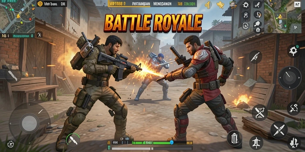 Screenshot gameplay menarik dari VIP188 dengan aksi Battle Royale.